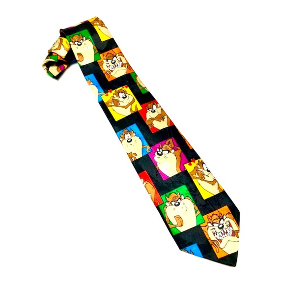 Vintage Necktie Looney Tunes Necktie Tazmanian Devil Neck Tie 1993 - Picture 1 of 6